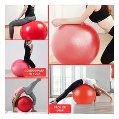 GENERICO - Pack6 Balon Yoga Ergonomico 65cm Rojo Y+Regalo Stickers