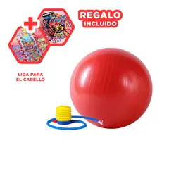 GENERICO - Pack6 Pelota para Ejercitarse 65cm en Rojo Y+Ligas de Regalo