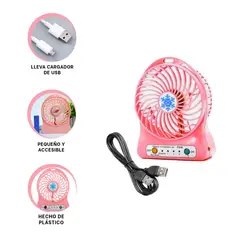 GENERICO - Pack2 Ventilador Elegante en Rosado Y+Regalo Stickers