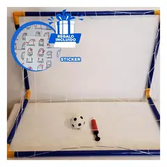 GENERICO - Pack12 Porteria de Futbol Inflable Azul Y+Regalo Stickers