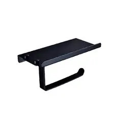 GENERICO - Porta Papel Higiénico con Repisa para Celular Negro