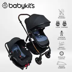 BABY KITS - Coche Cuna Vox TS Gold con Portabebé y base de auto Azul