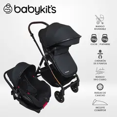 Baby Kits - Coche Cuna Vox TS Gold con Portabebé y base de auto Negro