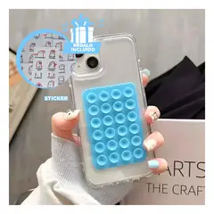 GENERICO - Pack12 Base para Celular en Celeste Y+Regalo Stickers