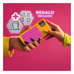 GENERICO - Pack12 Base para Celular en Fucsia Y+Regalo Stickers