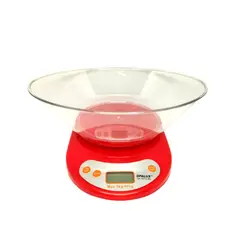OPALUX - Balanza Digital Gramera Para Cocina 1g A 5kg Rojo