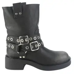 CHALADA - Botin Mujer Negro Casual Biker-5
