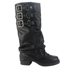 CHALADA - Bota Mujer Negro Casual Biker-7