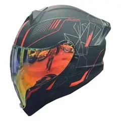 CES - CASCO MOTO AIRFLITE NEGRO ROJO ECER2206 DOBLE VISOR