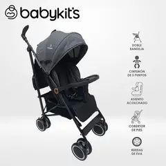 Baby Kits - Coche Bastón Fiesta con Bandeja Gris
