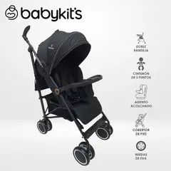 BABY KITS - Coche Bastón Fiesta con Bandeja Negro