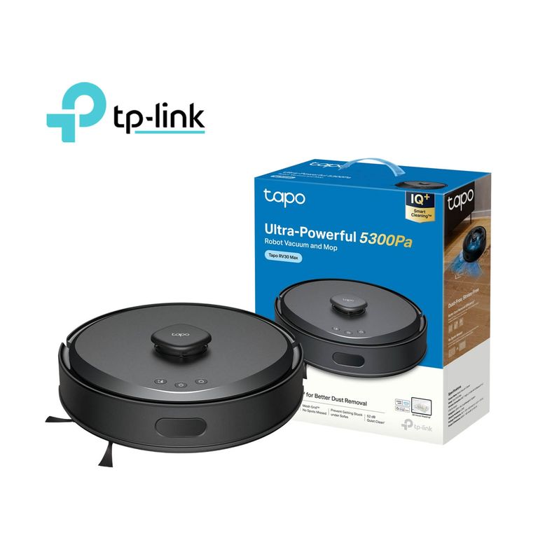 Tapo RV30 Max Robot Aspirador Trapeador 5300Pa Sistema LiDAR+IMU Negro