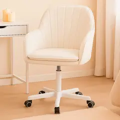 BUCKINGHAM - Silla Giratoria de Escritorio Oficina Soft Blanca