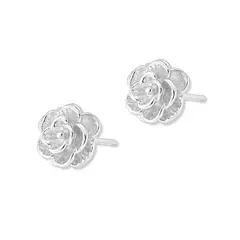 AMBAR JOYERIA - Aretes Rosita Labrada Tiny Plata 925