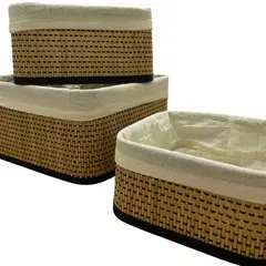 GENERICO - Canasta Cesto Organizador caja organizadora Set x3