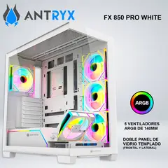 ANTRYX - CASE FX 850 PRO WHITE, INFINITY ARGB FAN X5, USB TIPO-C