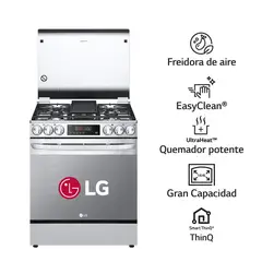 LG - Cocina a Gas 5 Hornillas Freidora de Aire Acero Inoxidable LRGL5845S
