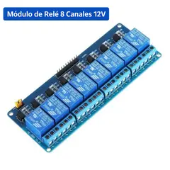 GENERICO - Módulo Relé de 8 Canales 12V Aislamiento Disparador Bajo Nivel