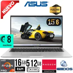 ASUS - Laptop VivoBook M1502YA-NJ107 AMD Ryzen 7 7730U 15.6" FHD Ram 16GB SSD 512Gb FreeDos
