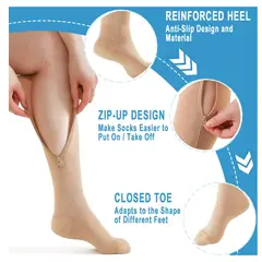 GENERICO - Pack 2 Pares de Medias de Compresión para Varices