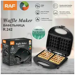 GENERICO - Maquina Eléctrica Waflera Doble Cara Antiadherente 750W RAF