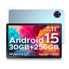 DOOGEE - Tablet U11 Pro IPS 11 pulgadas HD 30GB RAM+256GB ROM, 8580mAh, AZUL