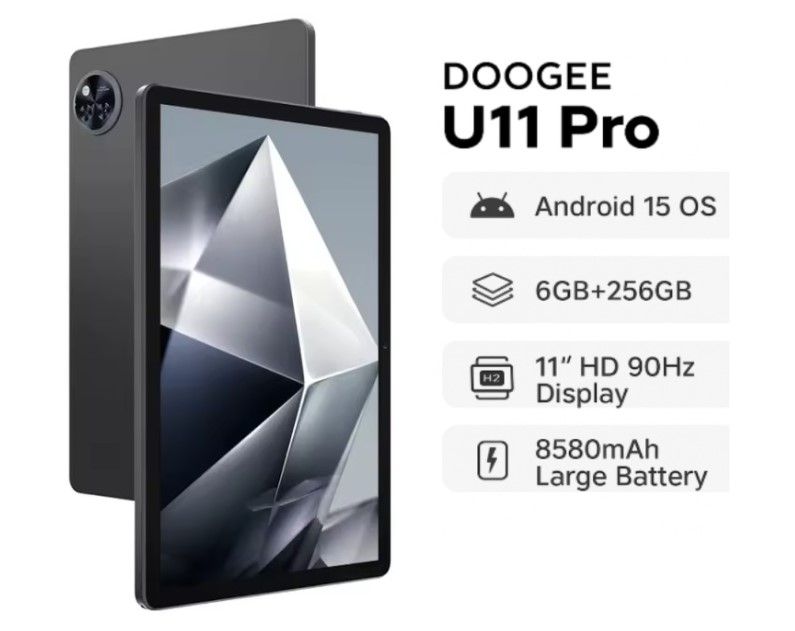 TABLET U11 Pro, 13MP, 5MP, 6 RAM+256GB ROM, 8580mAh, 1280x800, 90Hz, Negro