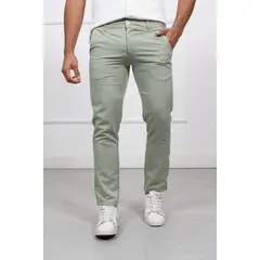 GENERICO - Pantalon de Vestir Lino Milano HEDS color Verde Pastel