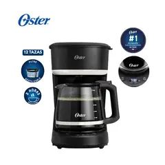 OSTER - Cafetera Programable de 12 Tazas con Filtro BVSTDCP121B