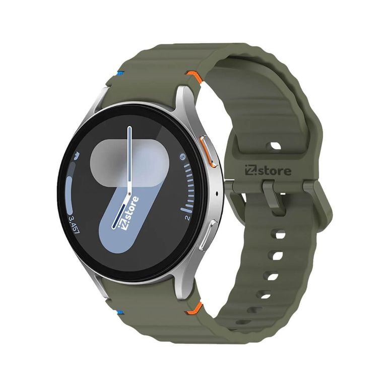 Correa Silicona Para Samsung Galaxy Watch 7 Liner Verde militar