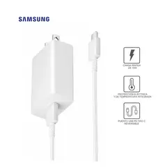 SAMSUNG - Cargador De Pared Con Cable 15W 2A 1M C Rápida USB-C A USB-C Blanco