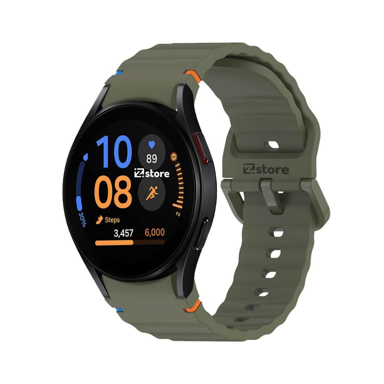 Correa Silicona Para Samsung Galaxy Watch FE Liner Verde militar