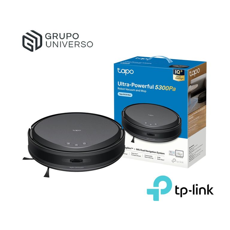 Tapo RV20 Max Robot Aspirador trapeador 5300Pa Succión MagSlim Negro