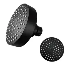 APACHE - Cabezal de ducha redonda de 10cm ABS Negro Mate con brazo16cm ABS