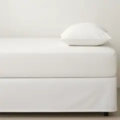 GENERICO - FALDON DE TARIMA QUEEN 152CM x 203CM MINIMAL MICROFIBRA BLANCO 30CM