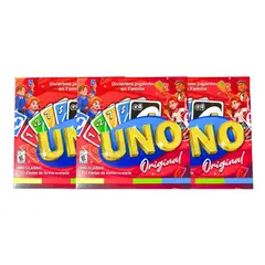 GENERICO - PACK 3 UNO VERSIÓN CLÁSICA JUEGO DE CARTAS