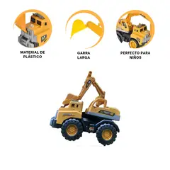 GENERICO - Pack2 Excavadora con Brazo Articulado Kids Y+Regalo Stickers