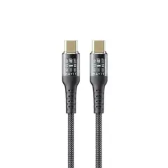 HAVIT - CABLE USB TIPO C A C - NEGRO - 1 MTS - MATERIAL NYLON TRENZADO