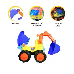 GENERICO - Pack2 Camion de Juguete con Excavadora Y+Regalo Stickers