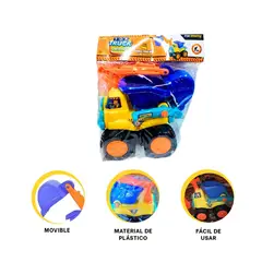 GENERICO - Pack2 Camion y Excavadora para Niños Y+Banderitas Adhesivas
