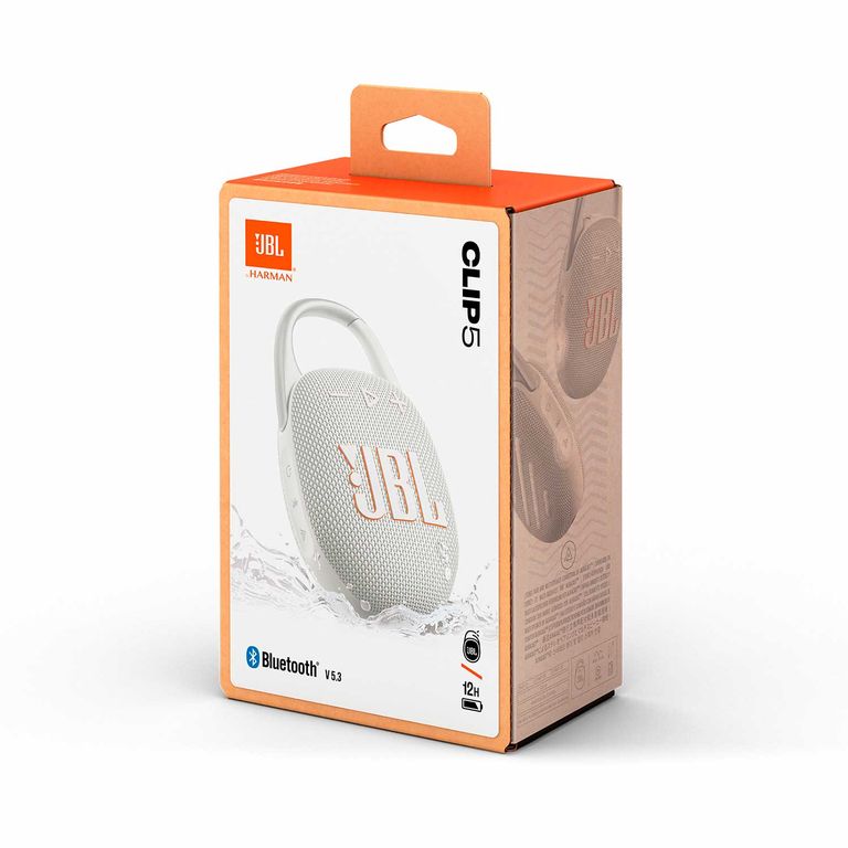 Parlante portatil con Bluetooth Clip 5 Blanco