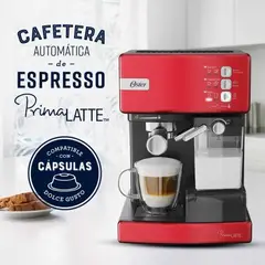 OSTER - Cafetera automática PrimaLatte 15 bares BVSTEM6603R Rojo