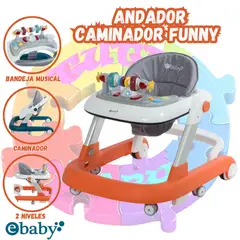 EBABY - Andador Caminador Interactiva para Bebés «FUNNY» Orange