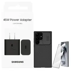 SAMSUNG - Adaptador 45w + Case Nillkin Y Vidrio Para S25 Ultra