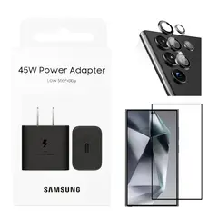 SAMSUNG - Adaptador 45w + Mica Y Protector De Camara Para S25 Ultra