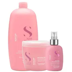 ALFAPARF MILANO - ALFAPARF Semi Di Lino Nutritive Sham 1000 ml + Mask 500 ml + Fluid 125 ml