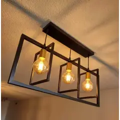 CEMLIGHTING - Lámpara de techo milan negro INCLUYE 3 focos