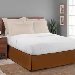 GENERICO - FALDON DE TARIMA 1.5 PLAZA ELEGANCE MICROFIBRA CAMELLO 30CM