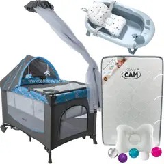 EBABY - Cuna Corral Dacora con Colchón + Bañera