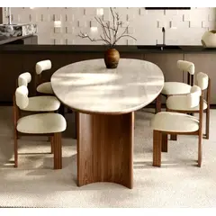 STIL NOVO - JUEGO DE COMEDOR 6 SILLAS LILY BEIGE CLARO